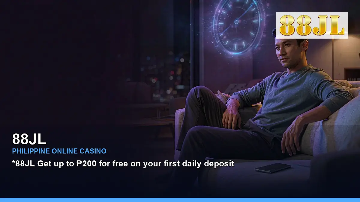 88JL play responsible gaming guide in a clock hologram scene for the 88JL brand search, casino access, games, account help