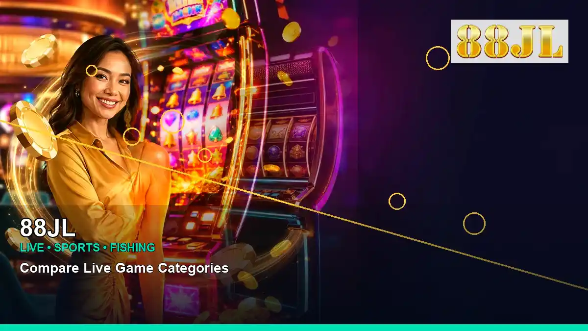 88JL left-framed lucky reels online slot games highlighting mobile-friendly casino play